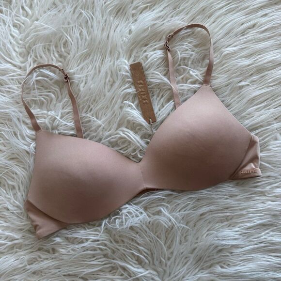 Skims Wireless Form Push Up Plunge Bra Clay Size 36A - Picture 3 of 8